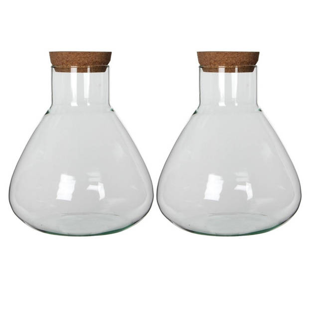 Glazen voorraadpot/snoeppot transparant met deksel H32 cm x D29,5 cm - Voorraadpot