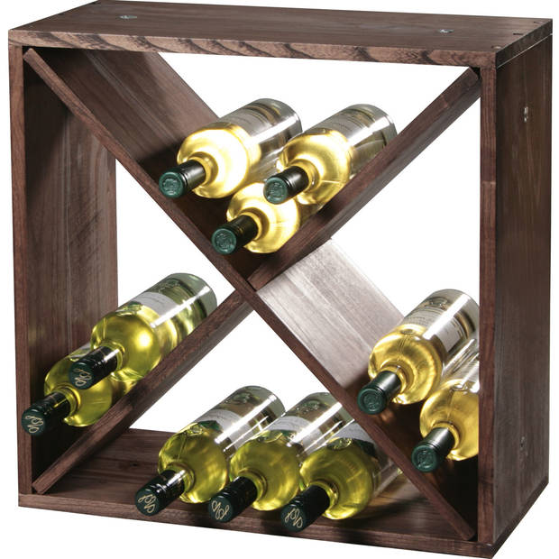 1x Houten wijnflesrek/wijnrekken staand voor 24 flessen 25 x 50 x 50 cm - Wijnrekken