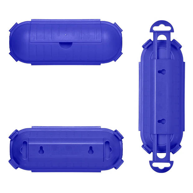 Stekkersafe / veiligheidsbox / bescherming stekkerverbindingen IP44 kunststof blauw 21 x 8 x 8,5 cm - Stekkersafe