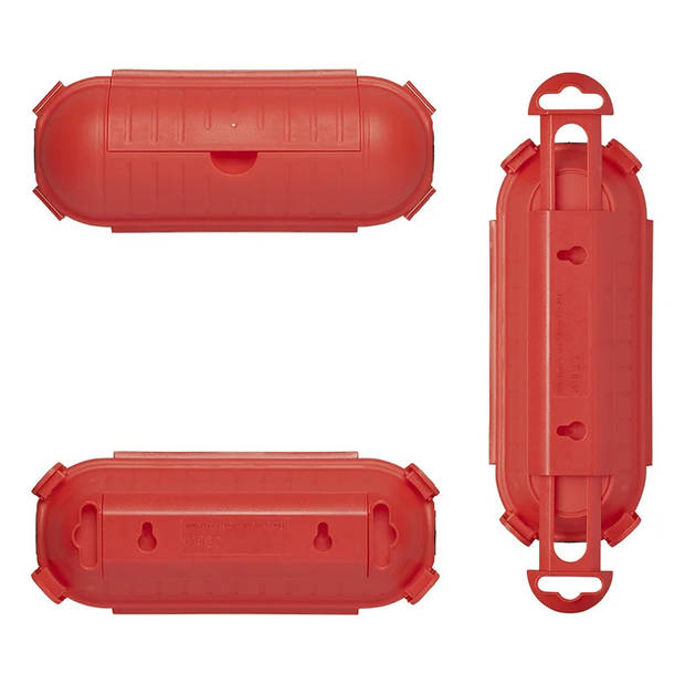 Stekkersafe / veiligheidsbox / bescherming stekkerverbindingen IP44 kunststof rood 21 x 8 x 8,5 cm - Stekkersafe