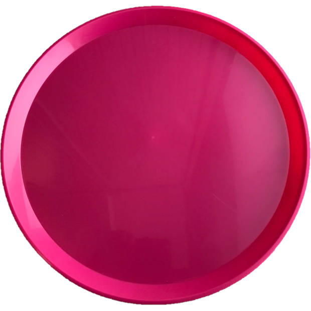 Roze rond dienblad/serveerblad van kunststof 34 cm - Dienbladen