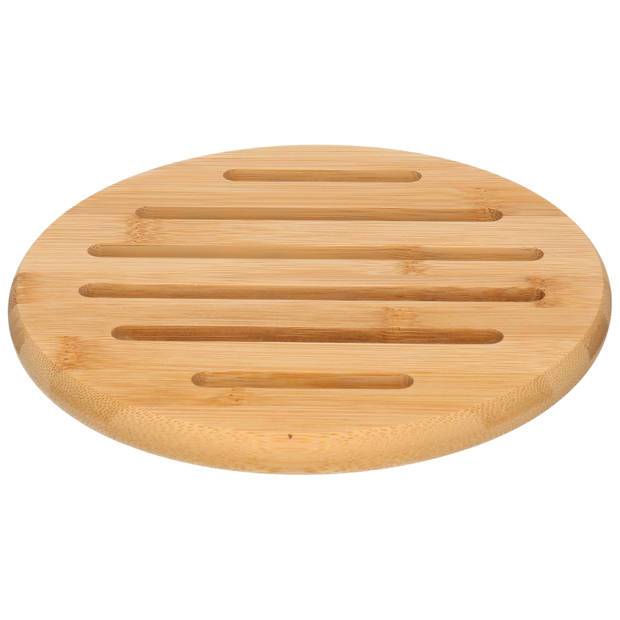 1x Houten ronde onderzetters voor pannen/schalen 20 cm - Panonderzetters