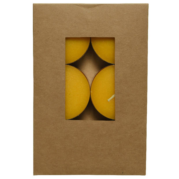 Citronella waxinelichtjes/theelichtjes - 6x - geel - maxi - citrusgeur - geurkaarsen
