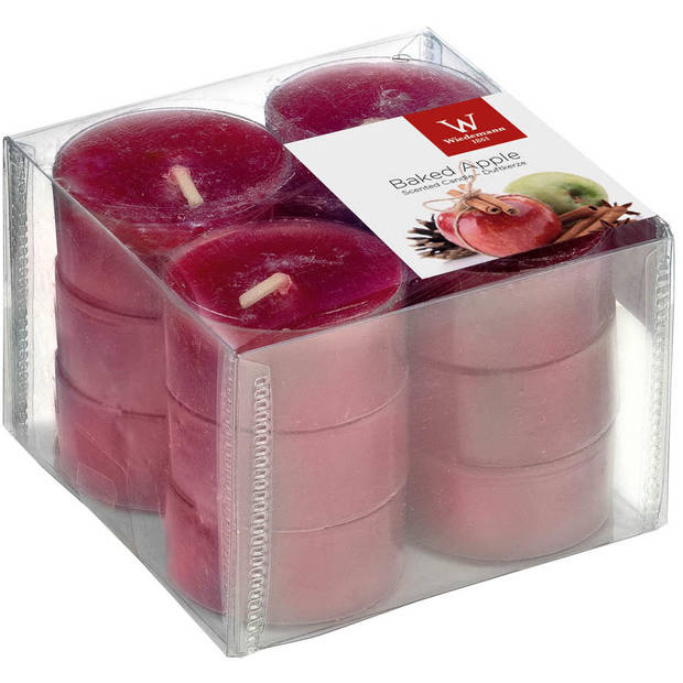 Pakket Geurkaarsen theelichtjes 24 stuks - gebakken appel/gewone appel - 4 branduren - geurkaarsen
