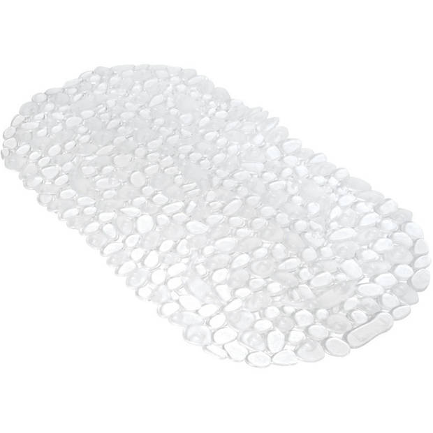 Badkuip ruwe anti-slip mat transparant 52 x 52 cm met stenen patroon - Badmatjes