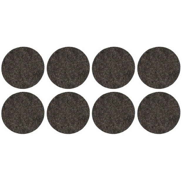 Setje van 8x stuks ronde meubelviltjes/antislip-noppen diameter 2,6 cm zwart - Meubelviltjes