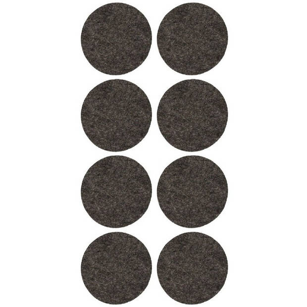 8x Zwarte meubelviltjes/antislip stickers 2,6 cm - Meubelviltjes