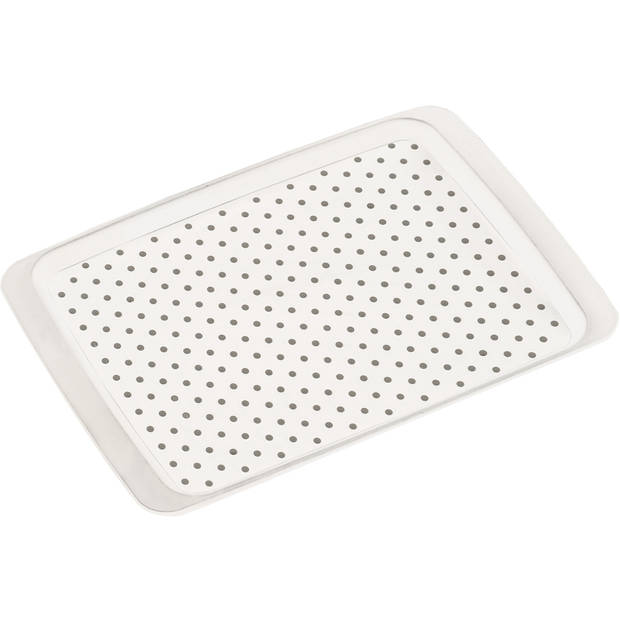 1x Witte dienbladen met anti-slip afwerking 26 x 35 cm - Dienbladen