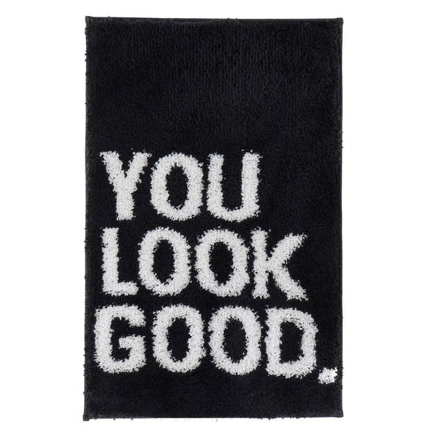 Items Badkamerkleed - zwart - you look good - 80 x 50 cm - Badmatjes