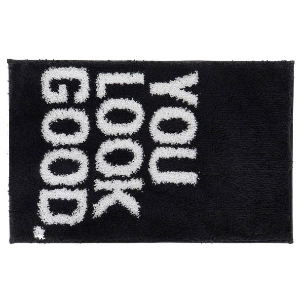 Items Badkamerkleed - zwart - you look good - 80 x 50 cm - Badmatjes