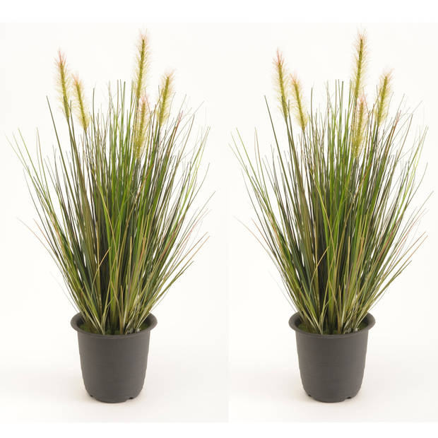 Set van 2x stuks kunstplanten groen gras sprieten 45 cm. - Kunstplanten