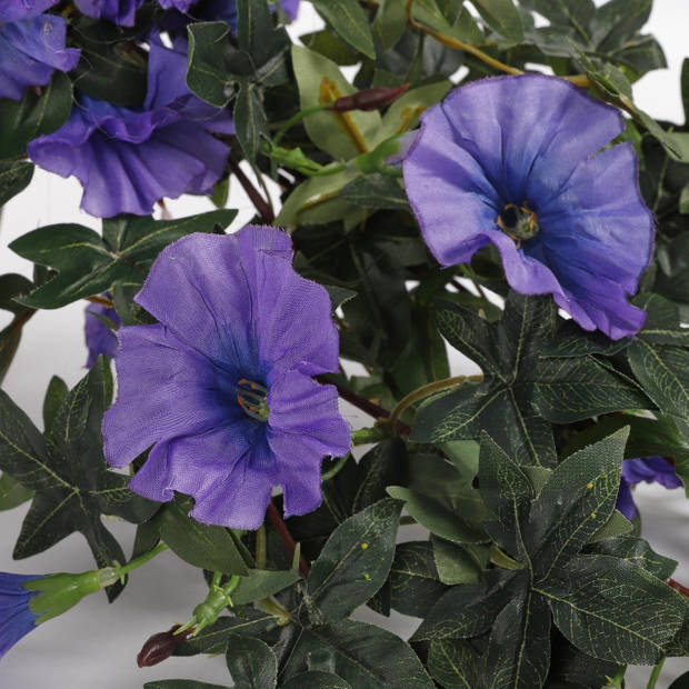 Groene Petunia paarse bloemen kunstplanten 50 cm - Kunstplanten