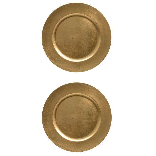 1x stuks kaarsenborden/onderborden goud glimmend 33 cm - Kaarsenplateaus