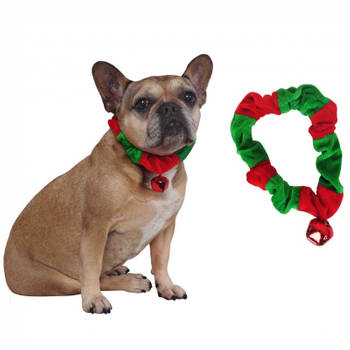 Honden verkleed halsband Kerst met belletje - Verkleedattributen