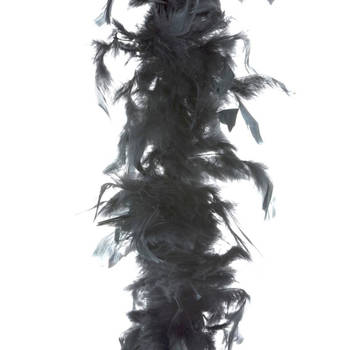 Boa kerstslinger veren zwart 200 cm kerstversiering - Kerstslingers
