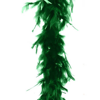 Carnaval verkleed veren Boa kleur mosgroen 2 meter - Verkleed boa