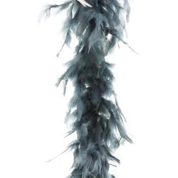 Boa kerstslinger veren grijs 200 cm kerstversiering - Kerstslingers