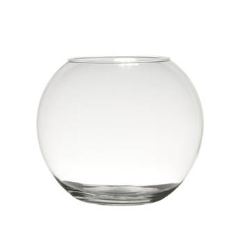 Hakbijl glas bol vaas/terrarium - D30 x H23 cm - transparant glas - Vazen