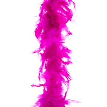 Carnaval verkleed veren Boa kleur fuchsia roze 2 meter - Verkleed boa