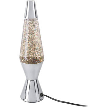 Leitmotiv tafellamp Glitter led 37 cm staal/glas 25W zilver