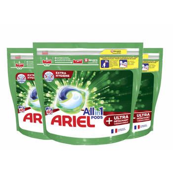 Ariel All-in-1 Pods Ultra - 3x40 Wasbeurten - Voordeelverpakking