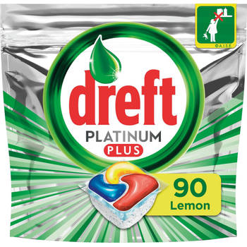Blokker Dreft Platinum Plus Citroen - Voordeelverpakking 5x18 stuks - Vaatwastabletten aanbieding