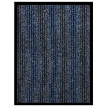 vidaXL Deurmat 60x80 cm gestreept blauw