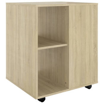 vidaXL Kast verrijdbaar 60x53x72 cm spaanplaat sonoma eikenkleurig