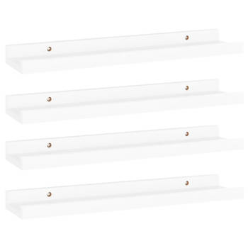 vidaXL Wandschappen 4 st 40x9x3 cm wit