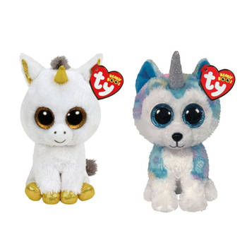 Ty - Knuffel - Beanie Boo's - Pegasus Unicorn & Helena Husky