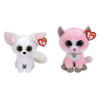 Ty - Knuffel - Beanie Boo's - Phoenix Fox & Fiona Pink Cat