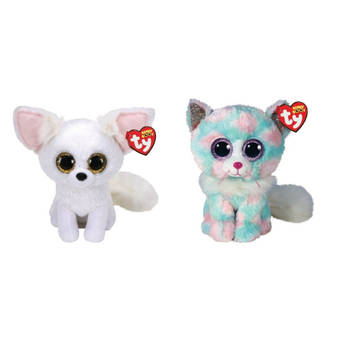 Ty - Knuffel - Beanie Boo's - Phoenix Fox & Opal Cat