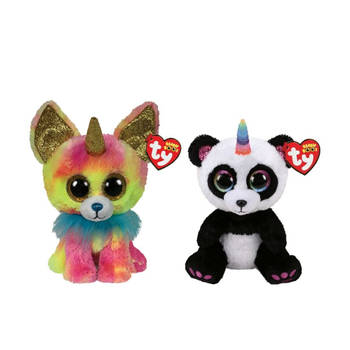 Ty - Knuffel - Beanie Boo's - Yips Chihuahua & Paris Panda
