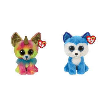 Ty - Knuffel - Beanie Boo's - Yips Chihuahua & Prince Husky