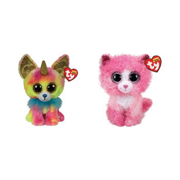 Ty - Knuffel - Beanie Boo's - Yips Chihuahua & Reagan Cat