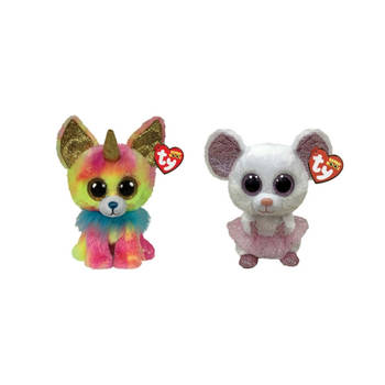 Ty - Knuffel - Beanie Boo's - Yips Chihuahua & Nina Mouse