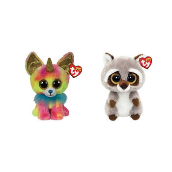 Ty - Knuffel - Beanie Boo's - Yips Chihuahua & Racoon