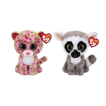 Ty - Knuffel - Beanie Boo's - Lainey Leopard & Linus Lemur