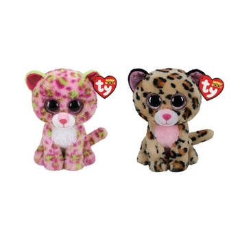 Ty - Knuffel - Beanie Boo's - Lainey Leopard & Livvie Leopard