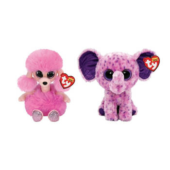 Ty - Knuffel - Beanie Boo's - Camilla Poodle & Eva Elephant