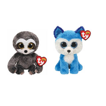 Ty - Knuffel - Beanie Boo's - Dangler Sloth & Prince Husky