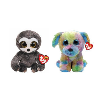 Ty - Knuffel - Beanie Boo's - Dangler Sloth & Max Dog