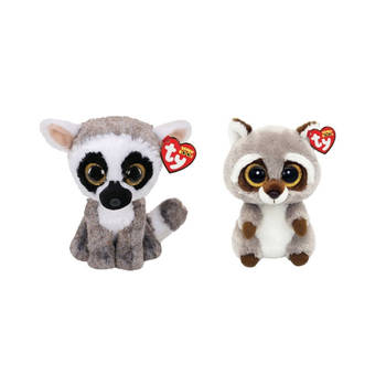 Ty - Knuffel - Beanie Boo's - Linus Lemur & Racoon