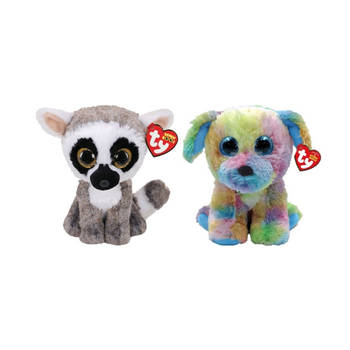 Ty - Knuffel - Beanie Boo's - Linus Lemur & Max Dog