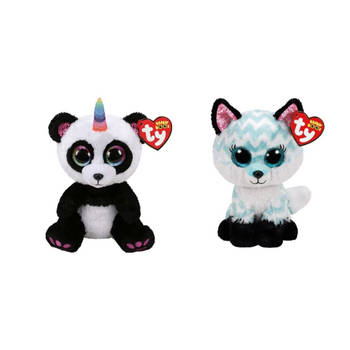 Ty - Knuffel - Beanie Boo's - Paris Panda & Atlas Fox