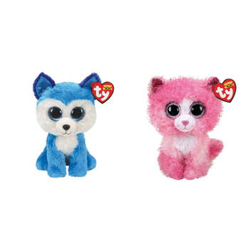 Ty - Knuffel - Beanie Boo's - Prince Husky & Reagan Cat