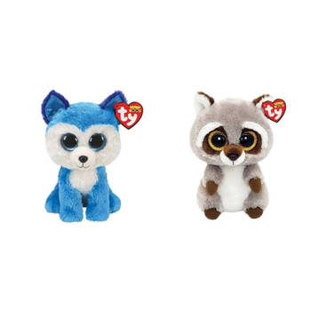 Ty - Knuffel - Beanie Boo's - Prince Husky & Racoon