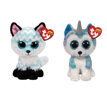 Ty - Knuffel - Beanie Boo's - Atlas Fox & Helena Husky