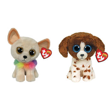 Ty - Knuffel - Beanie Boo's - Chewey Chihuahua & Muddles Dog