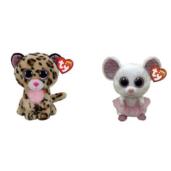 Ty - Knuffel - Beanie Boo's - Livvie Leopard & Nina Mouse